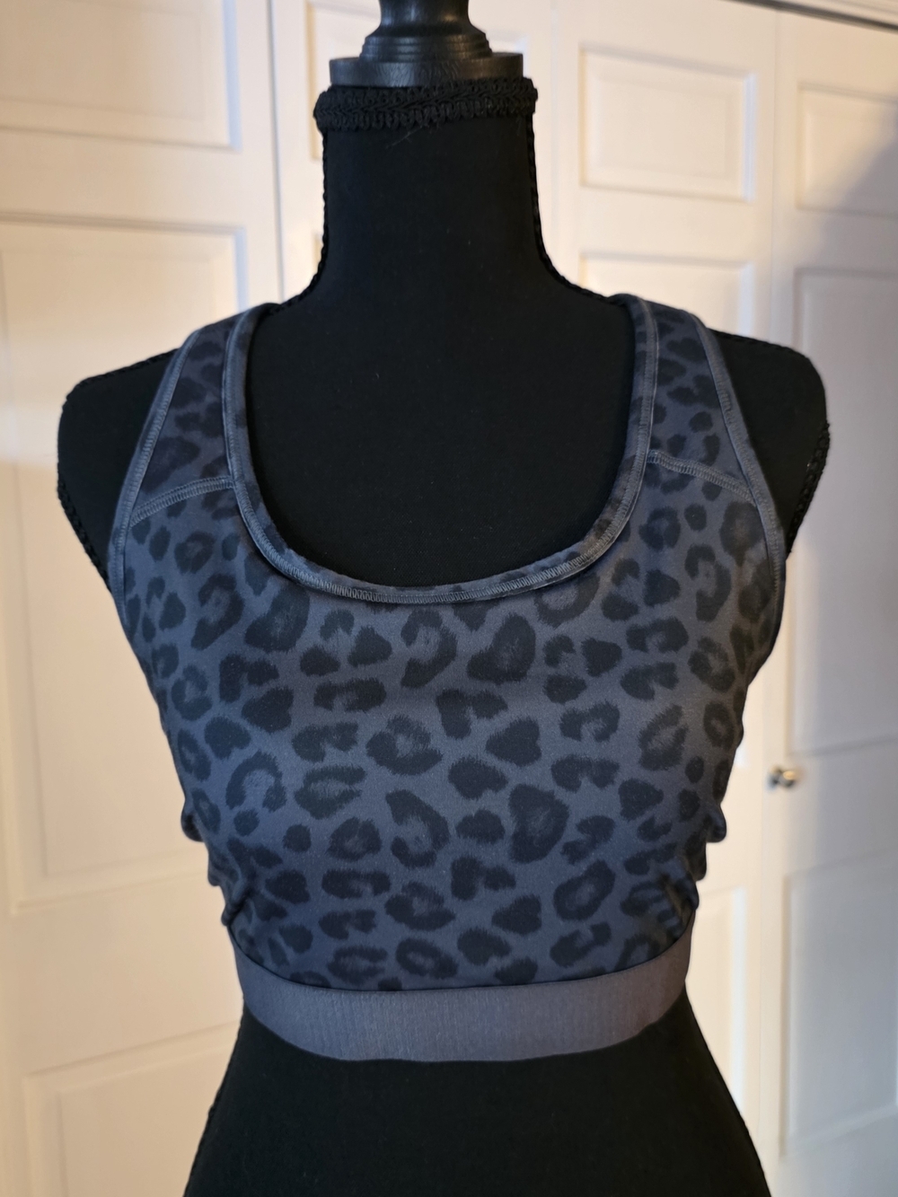 Avia Black Leopard-Print Sports Bra
